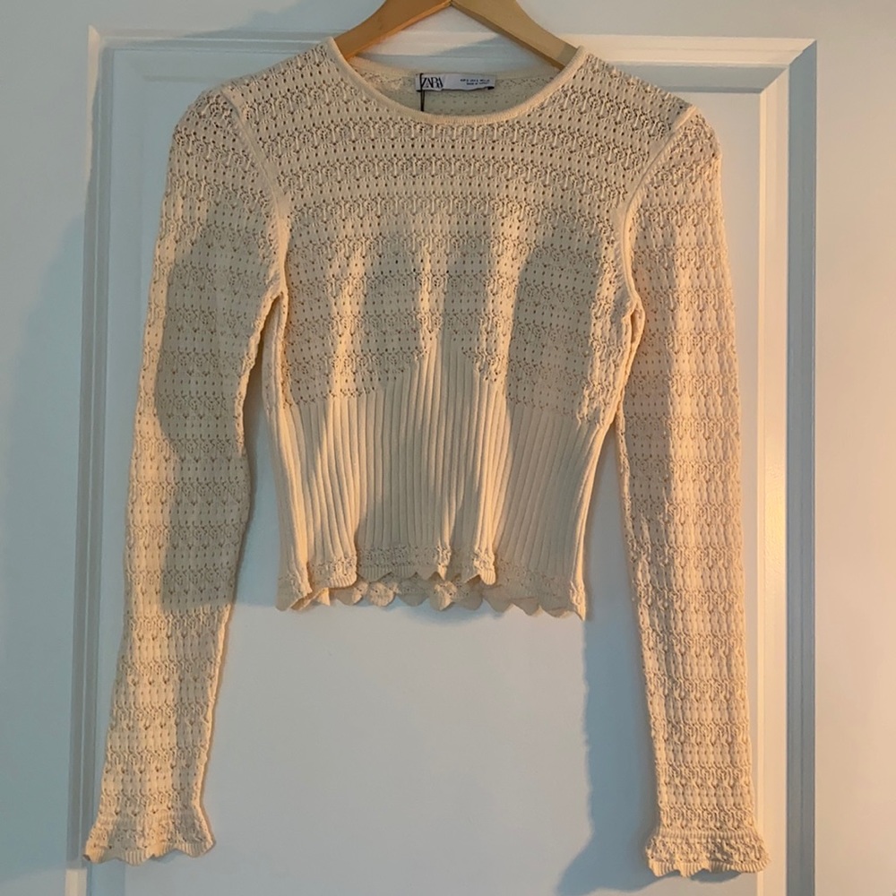 NWT Zara Cropped Long Sleeve
